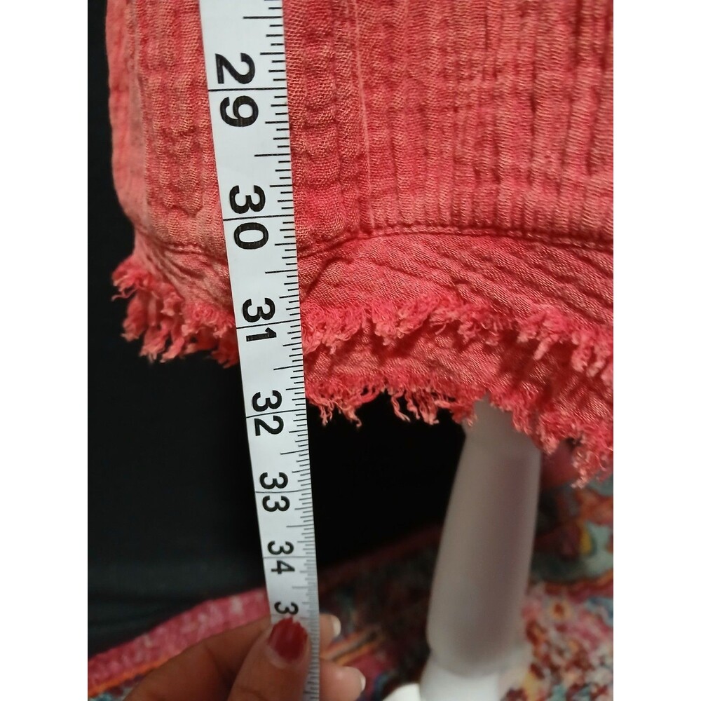 Umgee Faded out look  Red Dress with Ruffle short Sleeves Frayed hems Small - Picture 11 of 11